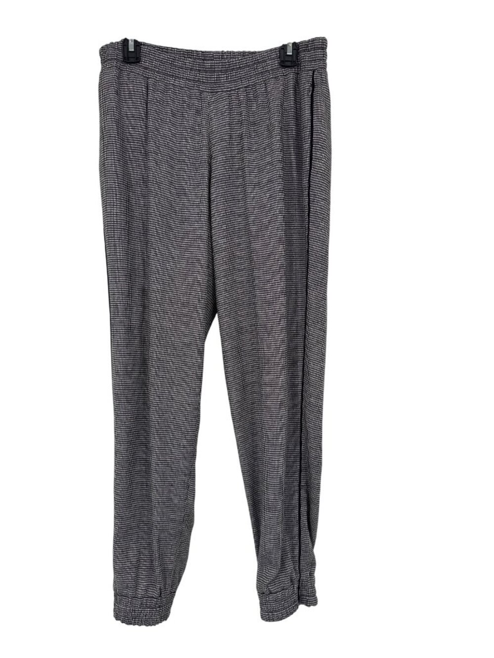 Per Se By Carlisle Gray Elastic Waist Checked Slim Pants Size 8 Lightweight Poly